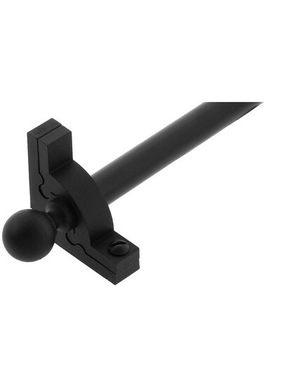 28.5 inch Sovereign Ball Tip Stair Rod - 1/2 inch Diameter Brass With Standard Brackets in Wrought Iron